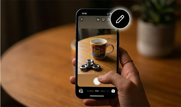 Capture or upload a picture to your story