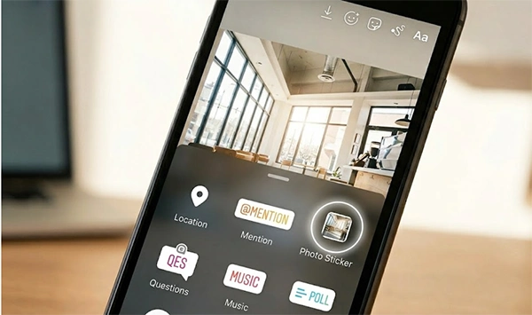 Choose photo sticker option