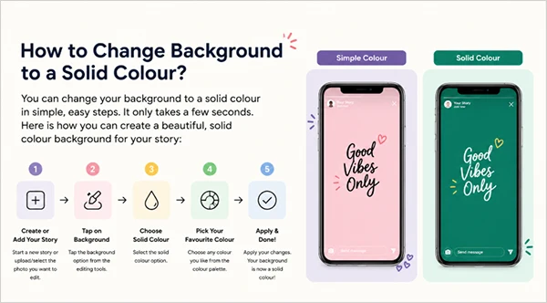 How to change background colour in Instagram story
