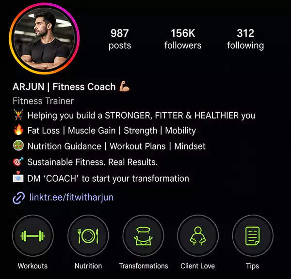 Instagram Bio with Relevant Keywords