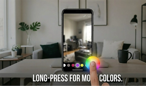 Long-press to have multiple colour options