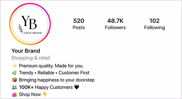 Mention of Achievement in Insta Bio