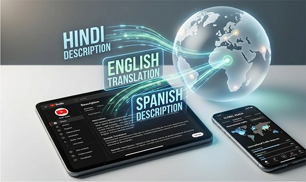 Use multilingual descriptions in videos