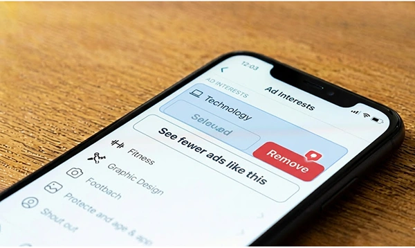 Click the ‘Remove button’ to delete the ad interest