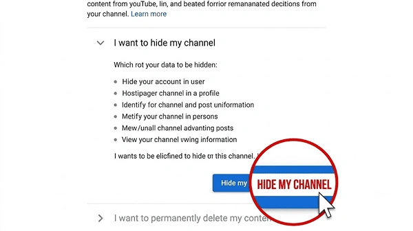 Hide my channel at the bottom right