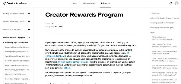 New Creator Rewards Program