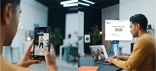 Two creators showing different Instagram Reels length limits
