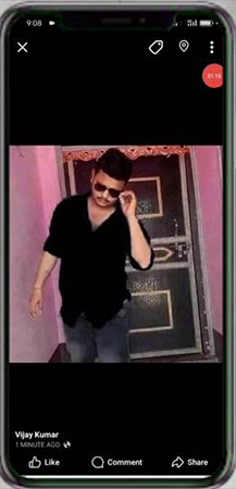 Facebook interface showing profile picture with three dots menu.