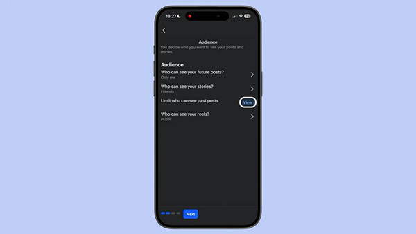 Facebook limit past post option
