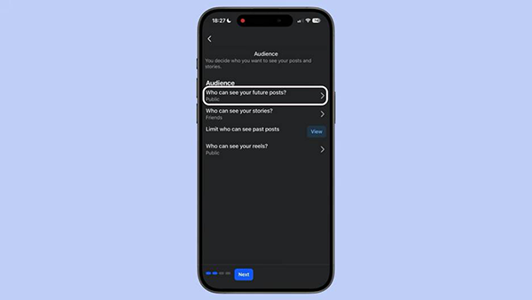 Facebook managing future posts access
