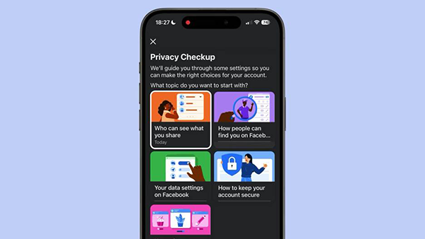 Facebook privacy checkup options