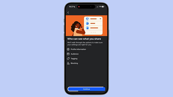 Facebook private profile process initiation