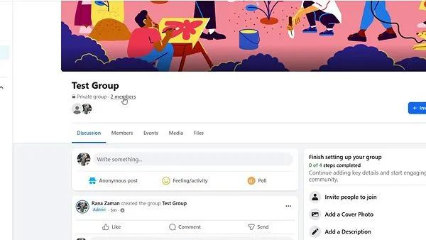 Go to the Members to see the list of people.