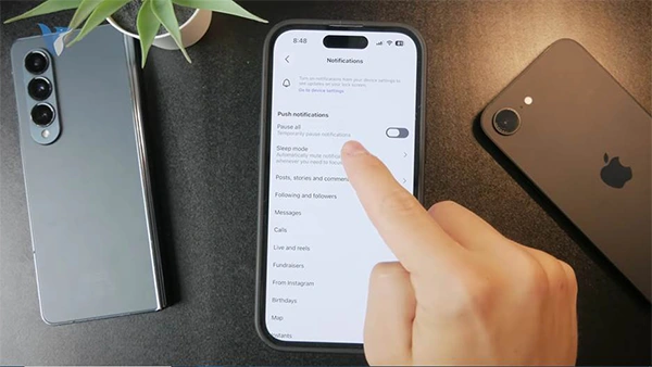 Instagram notifications options