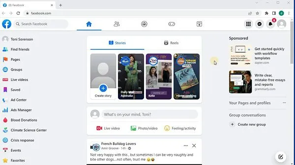 Log in to your Facebook from your desktop browser.