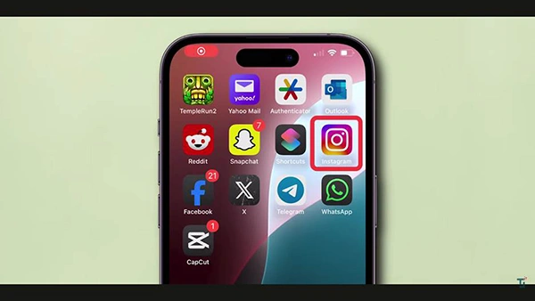 mobile screen showing Instagram app icon