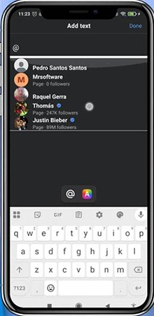 Facebook showing suggestions for tagging.