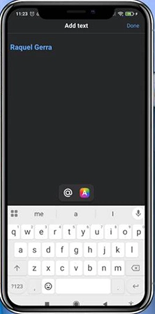 Facebook showing tagging completion.