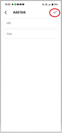 Instagram showing Add link menu.