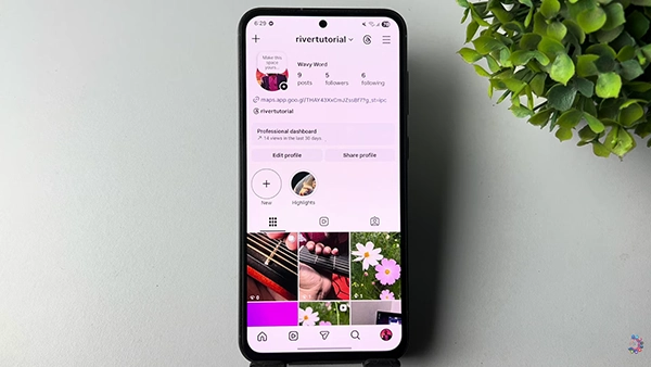  Instagram showing profile menu