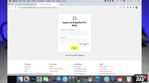 Snapchat showing Forgot password.