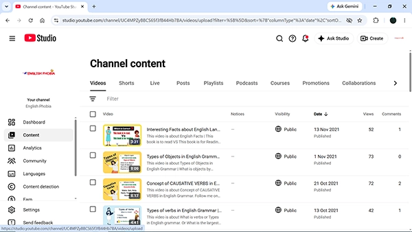 YouTube shows Content media.