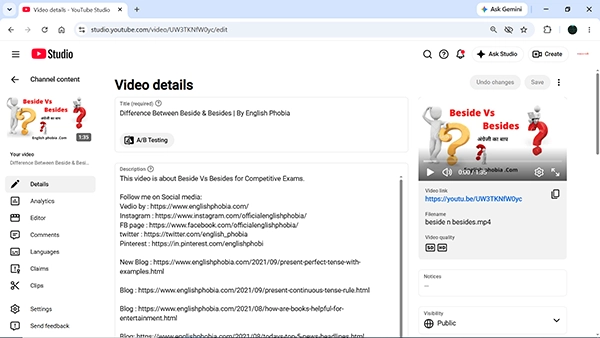 YouTube shows the video you want to download.